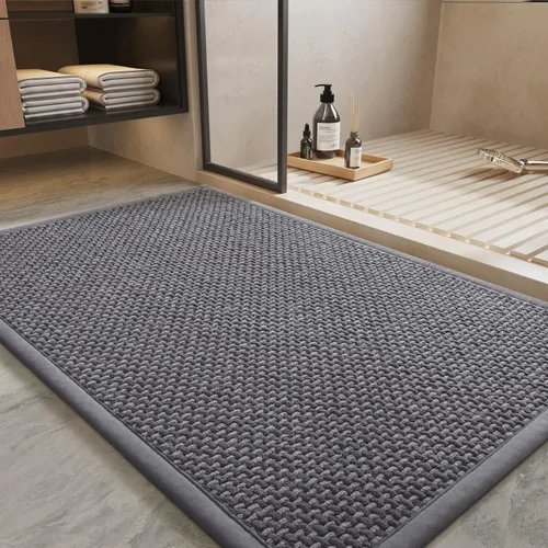 Vista 11 de PADOOR - Tapete de baño de felpilla súper absorbente, tapete de baño con parte trasera de goma antideslizante, fácil de limpiar, para frente
