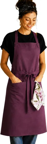 Vista 21 de Delantal de cocina 100% algodón con 2 bolsillos, delantal de chef ajustable para cocinar, hornear barbacoa, delantal unisex
