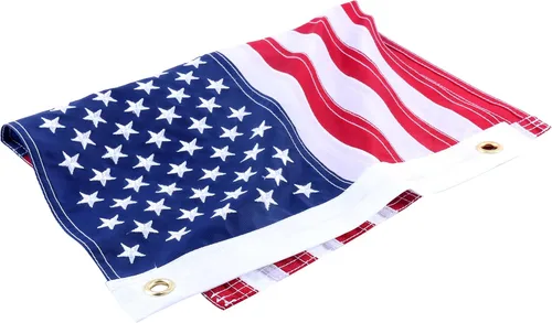 Vista 3 de Amarine Made Bandera náutica estadounidense de 12 x 18 pulgadas con rayas cosidas y estrellas bordadas, 18 pulgadas x 11.8 in, para barco, yate