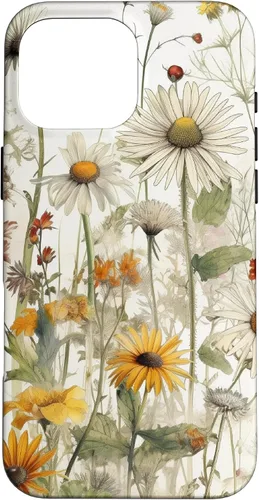 Vista 19 de Wildflowers Botanical Daisy Flowers Dandelion Dragonfly Case for iPhone 17