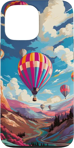 Vista 24 de Colorful Hot Air Balloons Pop Art Style Case for iPhone 17