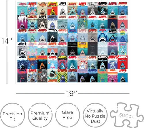 Vista 3 de AQUARIUS Jaws 50th Anniversary Posters - Rompecabezas de 500 piezas, arte