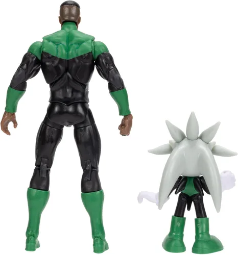 Vista 5 de DC X Sonic The Hedgehog Silver as Green Lantern & Green Lantern 2.5/5 pulgadas Figuras Multipack