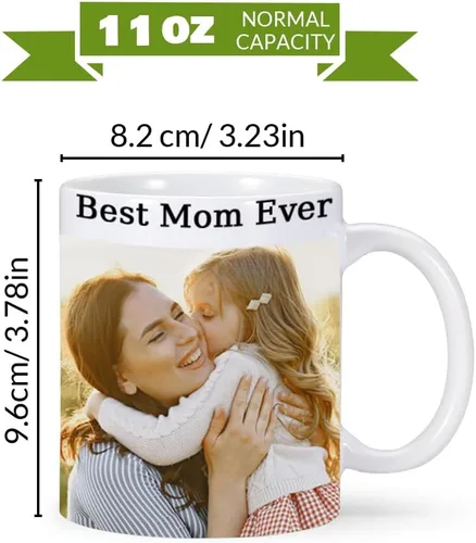 Vista 4 de Taza personalizada, taza de café personalizada con logotipo de texto fotográfico, taza de té de cerámica personalizada, taza de café personalizada