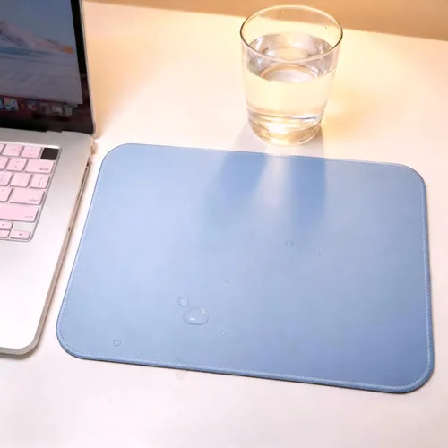Vista 6 de Alfombrilla para mouse con borde cosido, base de goma antideslizante, alfombrilla de mouse impermeable y texturizada de primera calidad para rojo