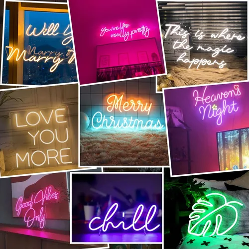 Vista 2 de Letreros de neón personalizados, letreros de neón personalizados para decoración de pared, letreros de neón personalizables para bodas, fiestas