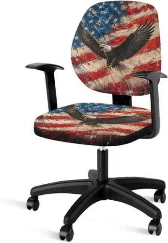 Vista 35 de Talayituse - Funda para silla de oficina o computadora con estampado de estrellas de playa, funda de asiento dividida elástica, extraíble y lavable