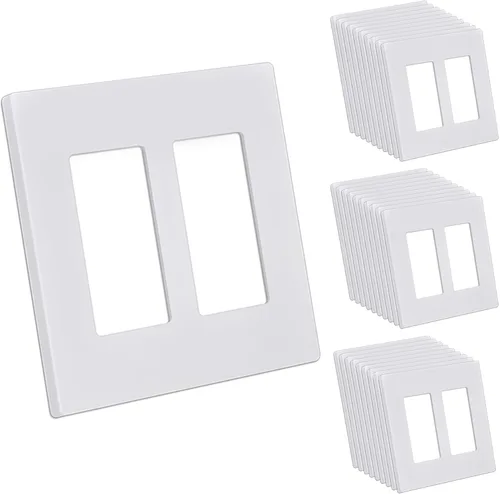 Vista 36 de CML Placa de Pared Decorativa Negra de 4 Posiciones Sin Tornillos, Paquete de 4 Placas de Interruptor de Luz y Cubierta Frontal para Receptáculo