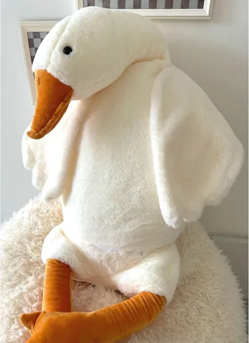 Vista 12 de Tanha Peluche de ganso, suave felpa de ganso, lindo ganso de peluche, animal de peluche de pato, 20 pulgadas, marrón