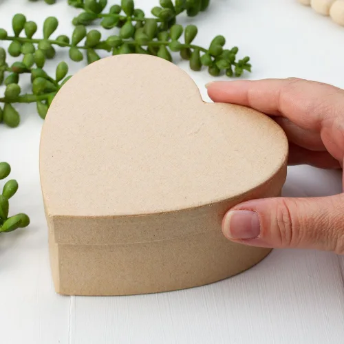 Vista 3 de 8 cajas de papel con forma de corazón – Cajas de regalo de papel kraft de 5 pulgadas con tapas Corazones