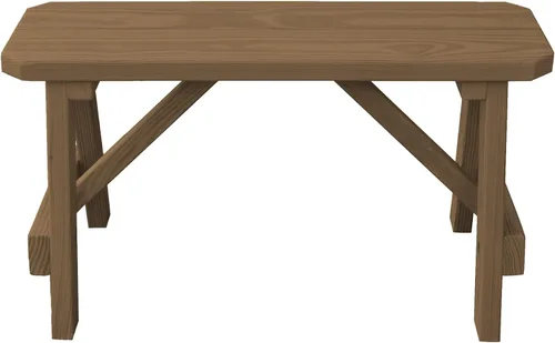 Vista 19 de Furniture Barn USA Banco tradicional de pino tratado a presión de 2 pies, tinte de cedro