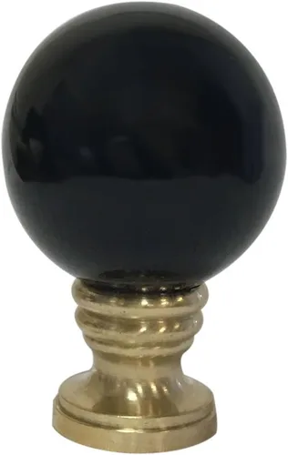 Vista 12 de Royal Designs Esfera de cerámica de 1.75 pulgadas para pantalla de lámpara, blanco, base de latón pulido