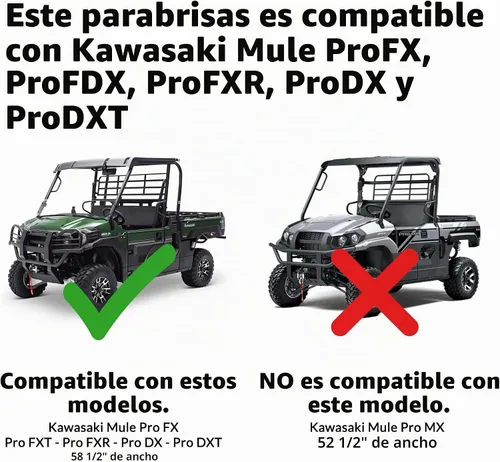 Vista 9 de Kawasaki, Mule Pro Series (2015 & posteriores), techo y parabrisas plegable y protector de viento, lo último en versatilidad, resistente contra