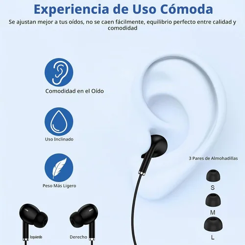 Vista 5 de Samsung - Auriculares con cable USB C, auriculares con cable tipo C, con cable trenzado, auriculares intrauditivos con micrófono para Samsung Galaxy