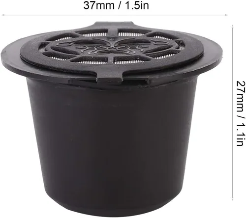 Vista 5 de 3 cápsulas reutilizables para el hogar, cápsulas de café para el hogar, cápsulas recargables aptas para Nespresso (negro)