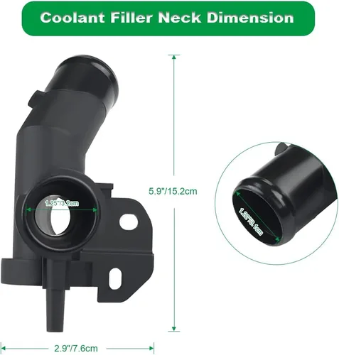 Vista 6 de Cuello de relleno de refrigerante del radiador compatible con 21517-JP00A Nissan Murano Repuesto para Nissan Murano 2009-2014, Questx 2011-2017