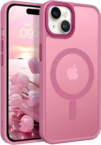 Vista 28 de BENTOBEN Compatible con iPhone 15 Plus, Funda de teléfono magnética translúcida mate delgada a prueba de golpes [Compatible con MagSafe] Funda