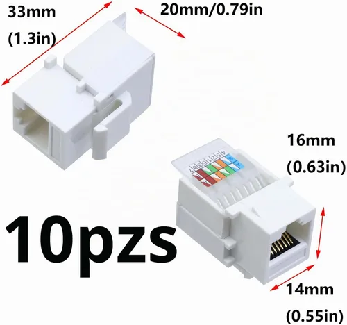 Vista 2 de Antrader Adaptador de conector Keystone RJ45 Cat5e sin herramientas, conector de módulo Keystone, para red de Internet, cable LAN Ethernet