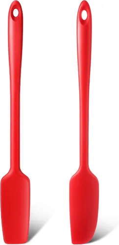 Vista 7 de Patelai 2 espátulas pequeñas de goma de mango largo, mini espátula de silicona para frascos, raspador de goma antiadherente, raspador de silicona