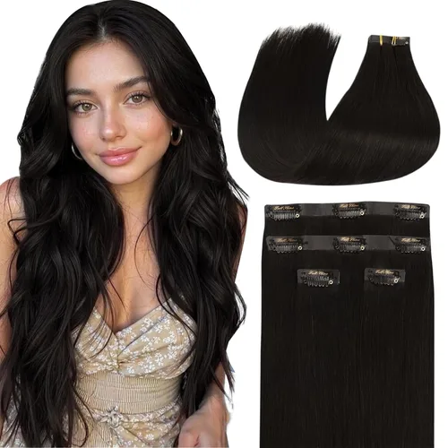 Vista 47 de Full Shine Extensiones de Cabello Rubio con Clip Reflejos Cabello Humano Extensiones con Clip Rubio Ceniza Mezcla Rubio Decolorado PU Extensiones