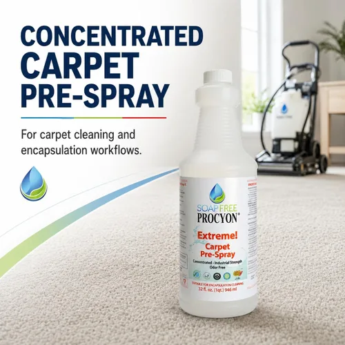 Vista 2 de Soap Free Procyon 12 cada uno- 1 estuche- 32 oz. Botellas extremas! Limpiador concentrado de alfombras pre-Sray. Úselo para limpieza