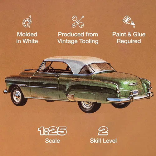 Vista 2 de Kit de modelo AMT Skill 2 Edición Deluxe Retro 2-en-1 Chevrolet Bel Air 1951, a escala 1/25