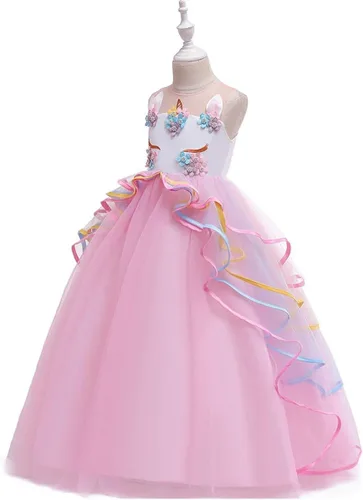 Vista 29 de REXREII Vestido de tul sin mangas para fiesta de unicornio para niñas, disfraz de carnaval, princesa, cumpleaños, Navidad, vestido largo