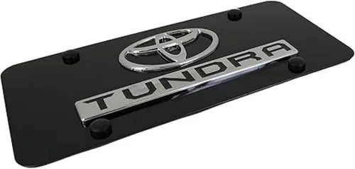 Vista 2 de Au-TOMOTIVE GOLD Placa de matrícula con logotipo doble para Toyota Tundra (negro)