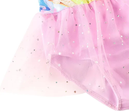 Vista 5 de QASALOP Toddler Girls Princess Swimsuits Bathing Suits Baby Girl One Piece Swimwear Tankini