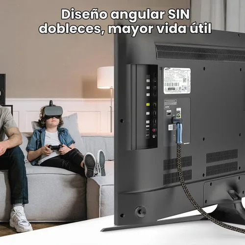 Vista 2 de EMK Cable óptico Toslink de 90 grados con conector de oro de 24K, cable de fibra óptica S/PDIF Toslink macho a macho de 360 grados con enchufe