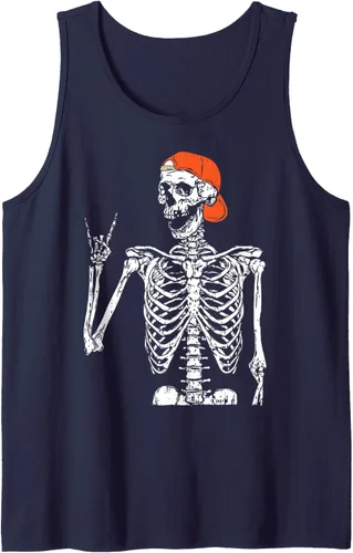 Vista 6 de Rocker - Disfraz de esqueleto de mano con diseño de rock, divertido regalo de Halloween, Negro, S