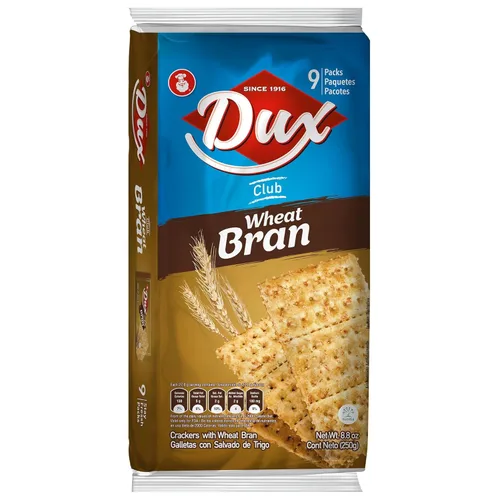 Vista 2 de Dux, galletas de trigo, altas en fibra, disfruta en cualquier momento, 8.82 onzas, cada paquete con 9 paquetes individuales, paquete de 2