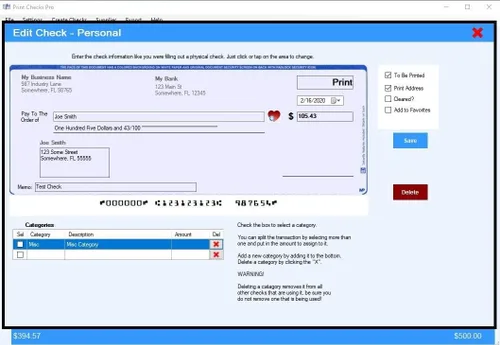 Vista 3 de Print Checks Pro - Check Printing Software for Windows 10/11