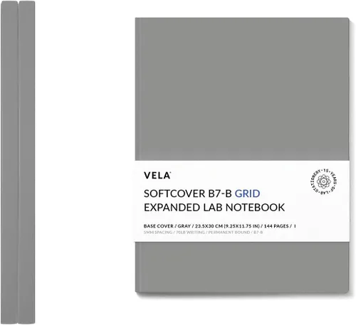 Vista 20 de Vela Sciences B7-D - Cuaderno expandido de laboratorio de tapa blanda, 9.25 x 11.75 pulgadas (9.3 x 11.8 in), 144 páginas, encuadernado permanente