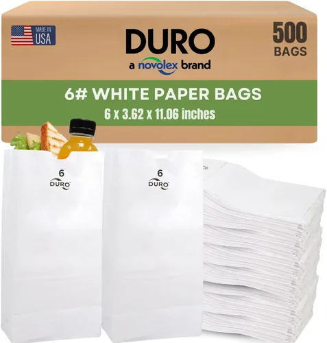 Vista 11 de Duro Bolsa de papel blanco de 2 libras, paquete de (500)