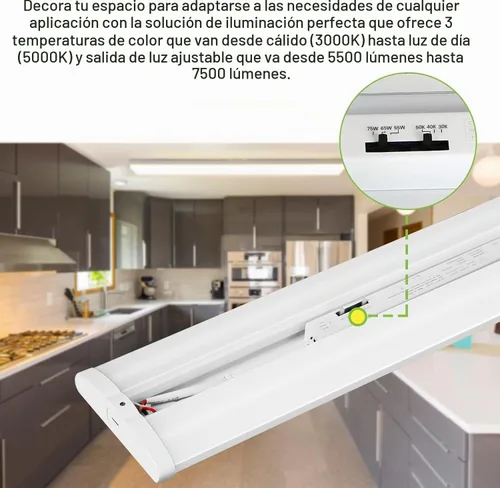 Vista 3 de hykolity Luz envolvente de 4FT 5" W LED con 3 vatios/3 CCT seleccionable 55W-75W, 3000K-5000K, 5500LM-7500LM, No Glare, Flush Mount Ceiling Light