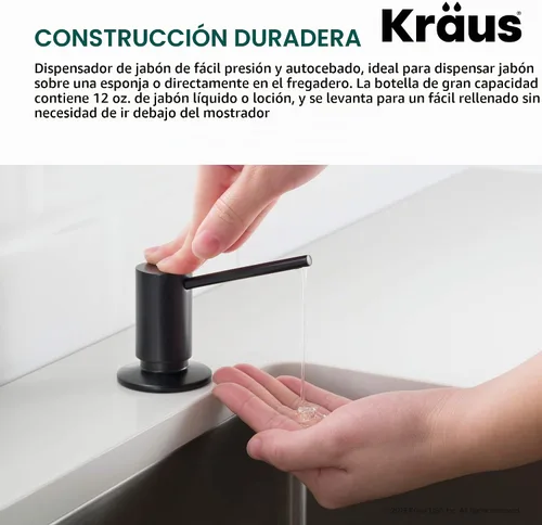 Vista 7 de KRAUS Dispensador de jabón y loción de cocina en negro mate, KSD-41MB