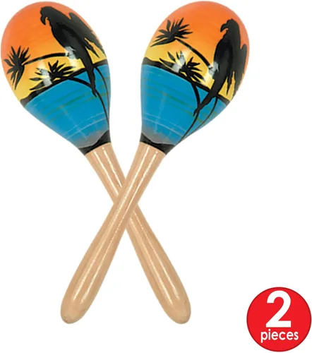 Vista 4 de Fiesta Tropical Fun Maracas (2/Pkg)