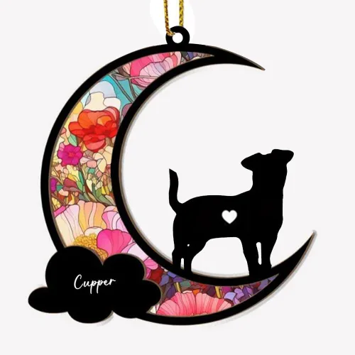 Vista 14 de Adorno conmemorativo personalizado para atrapasoles para perros, nombre personalizado y razas de perros, regalo para amantes de los perros, adorno