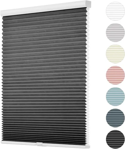 Vista 12 de Changshade - Persianas personalizadas de panal opacas sin cordones para ventanas interiores, persianas de panal para habitación con oscurecimiento