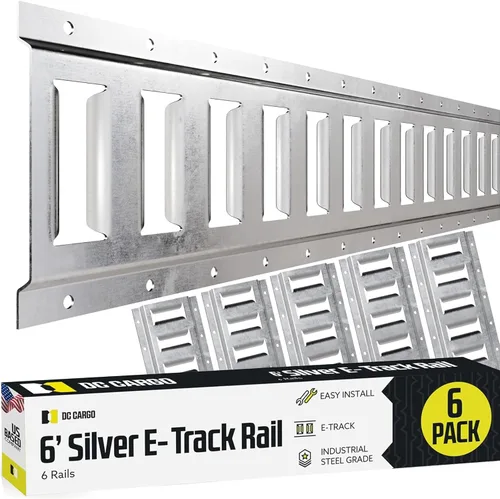 Vista 27 de DC Cargo - Kit de rieles de amarre E Track de 2' (paquete de 10) para garajes, furgonetas, remolques, amarres de motocicleta, montajes de ATV