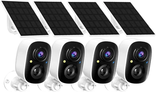 Vista 10 de Cámara de seguridad inalámbrica inteligente FHD 2K para interiores y exteriores, cámara WiFi con energía solar con visión nocturna a