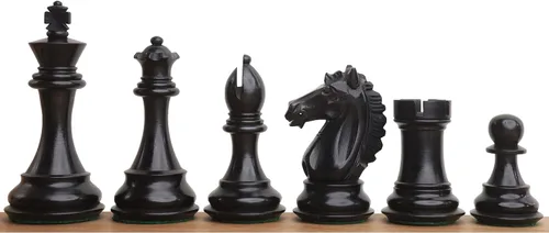 Vista 2 de Royal Chess Mall - Juego de piezas de ajedrez Alban Knight Staunton de 4" - Boj ebonizado ponderado