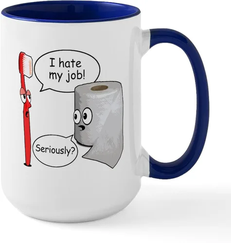 Vista 32 de CafePress Cattitude Funny Cat Saying Taza Grande de Café de Cerámica 15 oz (444 ml)