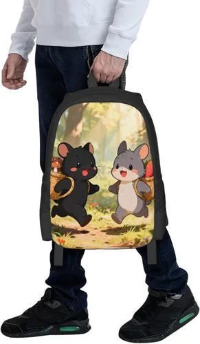 Vista 7 de Cute Mouse Notebook Backpack Fits 15 Inch Laptop Work Backpack Casual Daypack