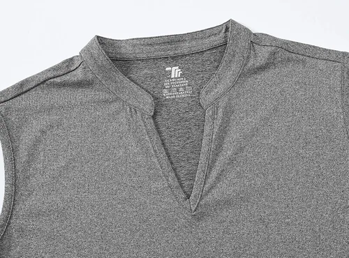 Vista 4 de BASUDAM Polo de golf sin mangas para mujer, cuello en V, sin cuello, camisetas de tenis para correr, secado rápido