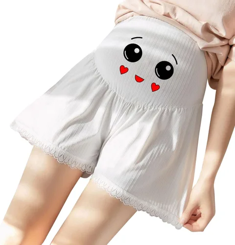 Vista 9 de Pantalones cortos de maternidad con texto personalizado sobre el vientre Entrenamiento Corriendo Casual Verano Personalización Pantalones cortos