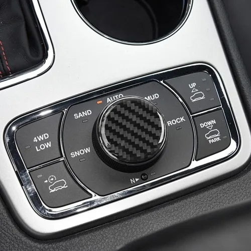 Vista 18 de YOCTM Compatible con Jeep Grand Cherokee 2011 2012 2013 Cubierta de palanca de cambios Accesorios interiores de fibra de carbono real consola