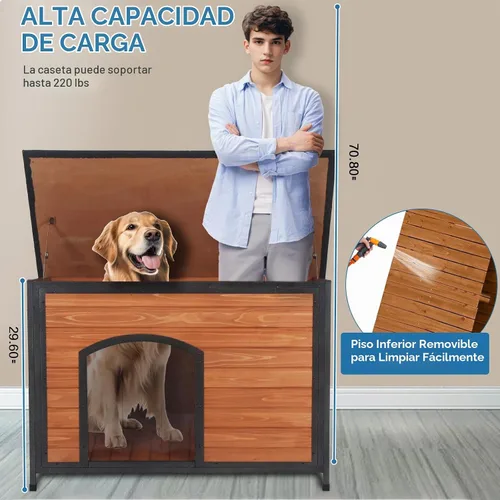 Vista 7 de Casa aislada para perros al aire libre resistente a la intemperie 43.3" L