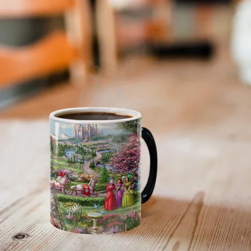 Vista 6 de Morphing Mugs Disney – Cenicienta Happily Ever After – Thomas Kinkade Studios – Una taza de cerámica que cambia de color de 11 onzas – Imagen